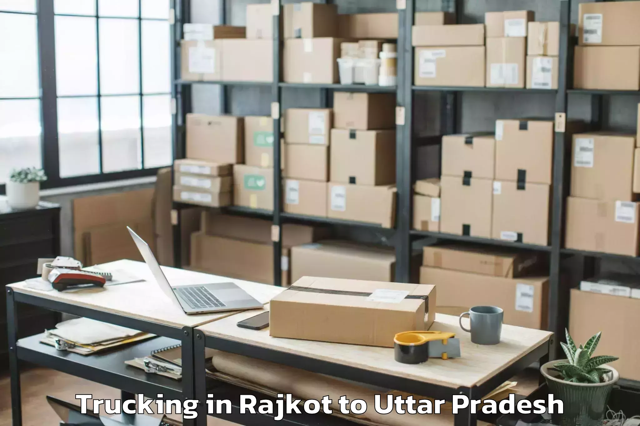 Get Rajkot to Prayagraj Airport Ixd Trucking